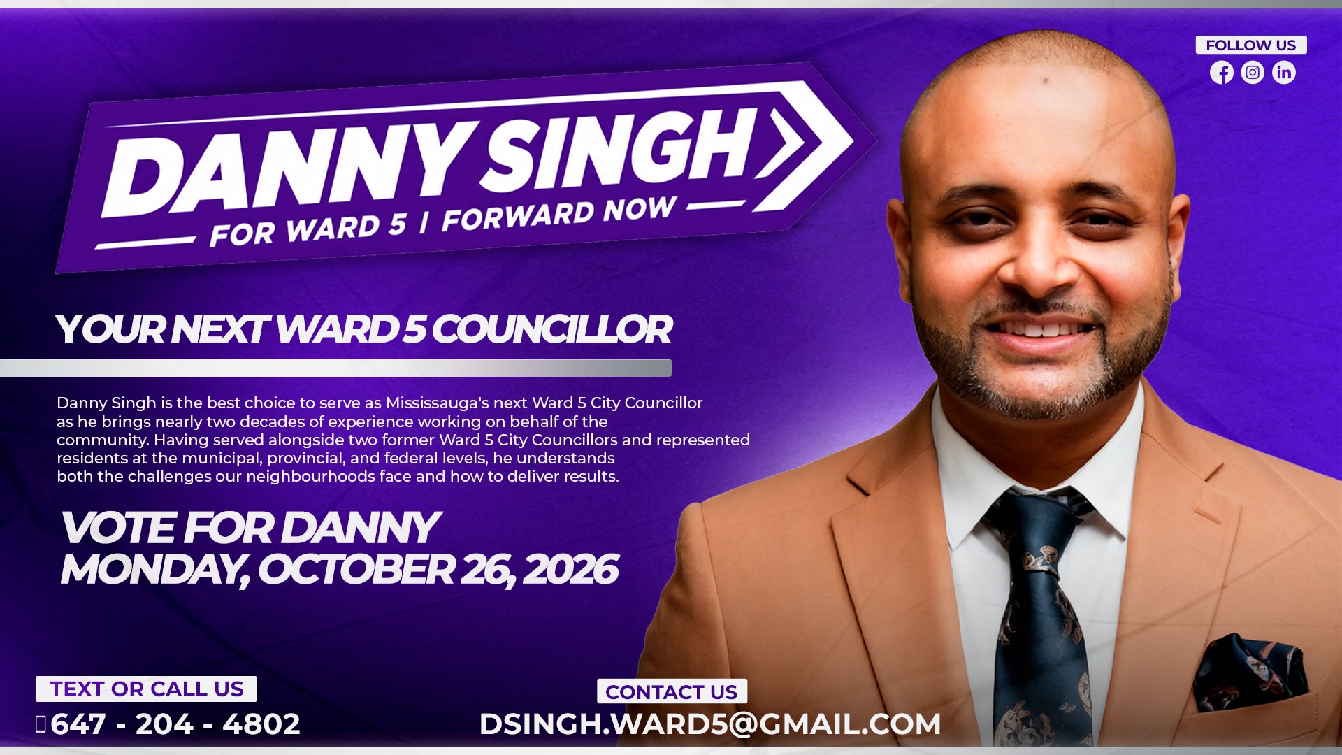 Danny Singh for Ward 5 - Your Next Ward 5 Councillor